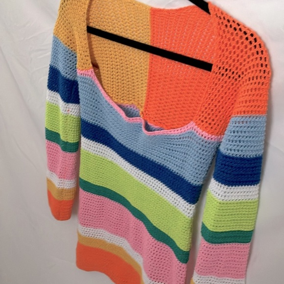 Unbranded: Rainbow colored Knit Swimsuit coverup dress- sheer- XL - Picture 14 of 16